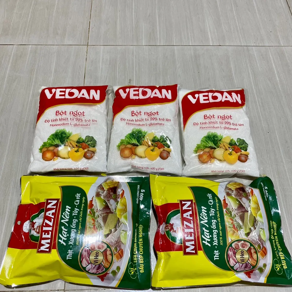 [ MỊN NHUYỄN ]COMBO 3 GÓI BỘT NGỌT VEDAN 400g MỊN NHUYỄN F30 + 2 GÓI HẠT NÊM MEIZAN 400g Gia Vị Hạt Nêm Bột Ngọt Tự Nhiên Nấu Ăn