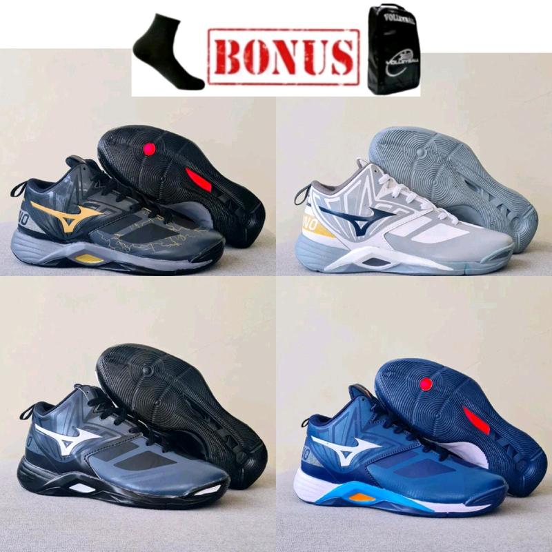 sepatu voli mizuno momentum 2 mid murah sepatu olahraga pria wanita lokal  Nyaman Cepat Kering Uniseks 0