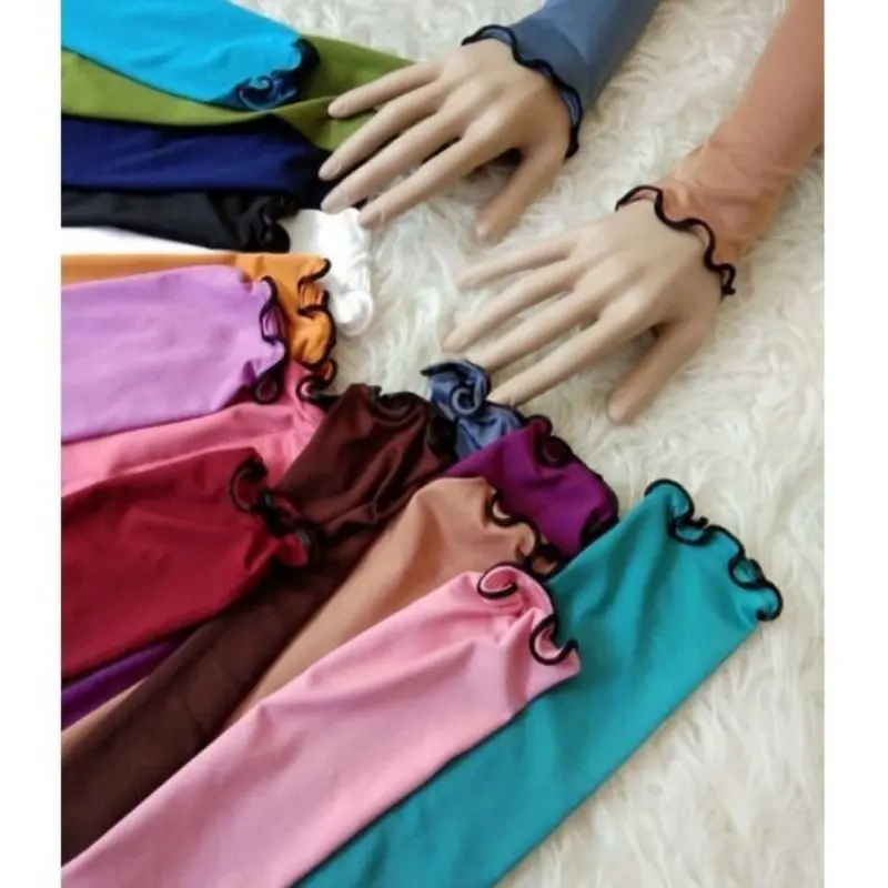 Handsock Curly 1 layer / Manset Tangan Wanita Panjang Muslim 2