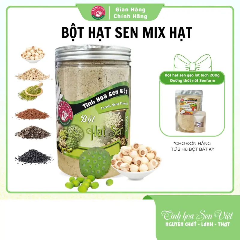 Bột hạt sen Mix 6 thứ hạt Senfarm 4