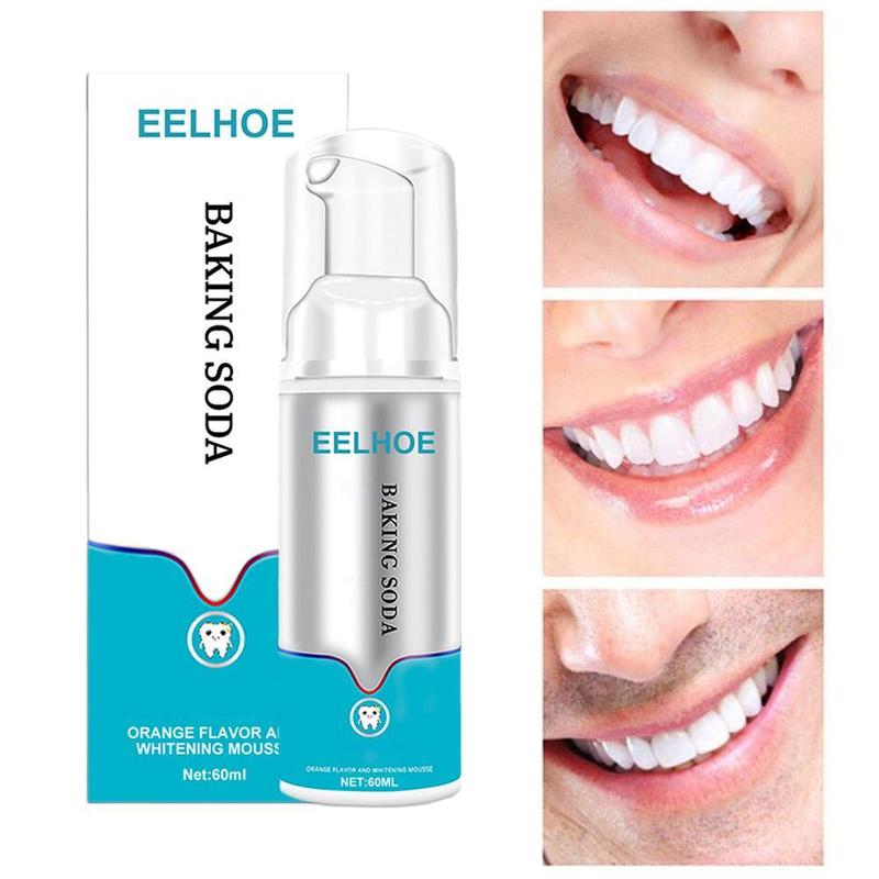 Product Introduction of EELHOE Baking Soda Organic Whitening Mousse 60ml Busa Padat Efektif Mengurai Dan Menghilangkan Noda Kuning, Noda Teh, Noda Kopi Dan Berbagai Noda Menguraikan Pigmen Yang Terkumpul Memutihkan Gigi Nafas Segar Melindungi Gigi Dan Gusi Pasta Gigi 44
