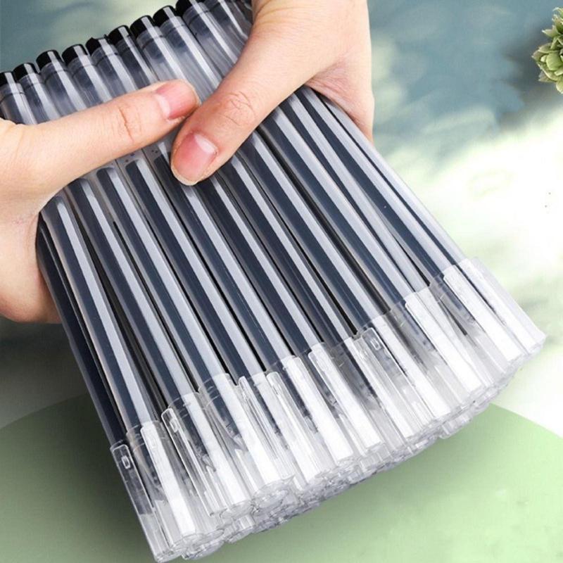 Combo Bút Gel Viết Tiếng Trung Vỏ Trong Suốt Mực Xanh Mực Đen Của muji Ngòi Bút 0.5mm Dành Cho Học Sinh, Đồ Dùng Học Tập, Bút Mực Vô Tri  1k, Bút Viết Không Lem Bút Bi Học Sinh, Bút Chép Kinh