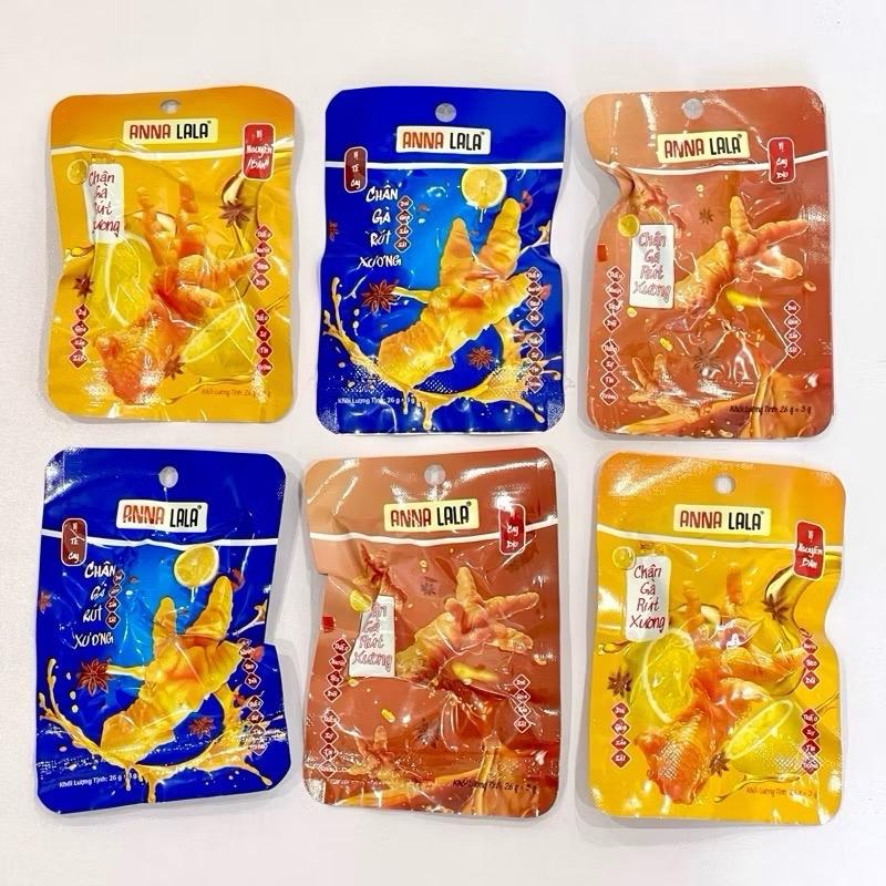 Combo Mix 20 gói chân gà rút xương annalala nhiều vị chân gà cay ăn vặt thơm ngon hàng Việt Nam đảm bảo ATVSTP Chân Gà Vị Nguyên Bản Chân Gà Vị Cay Dịu Chân Gà Vị Cay Nhiều