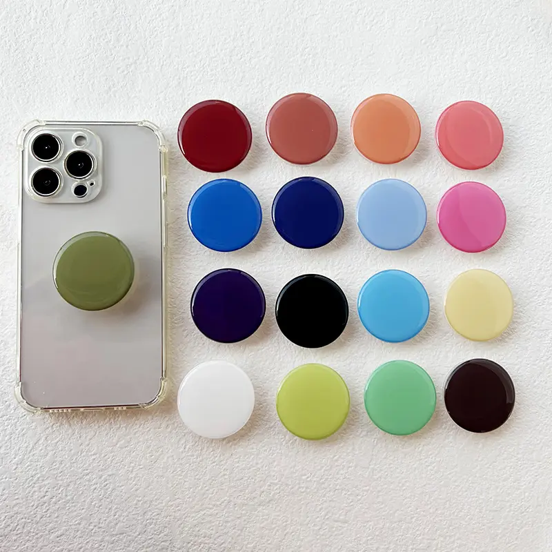 2PSC Solid color transparent phone holder epoxy resin phone grip