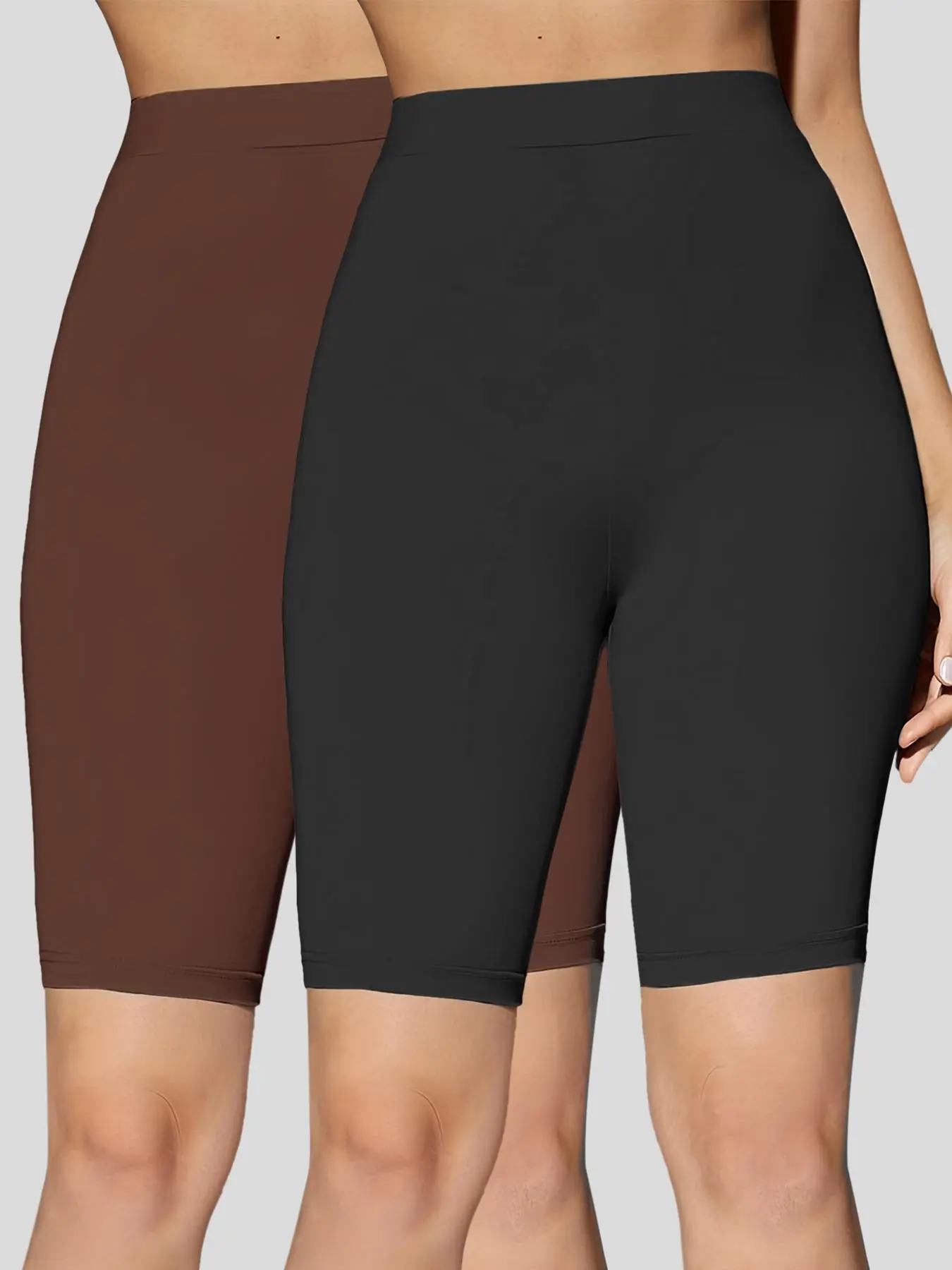 Women's Solid Color Skinny Shorts, Casual Comfy Breathable High Stretch Shorts for Daily Wear, Ladies Bottoms for Summer