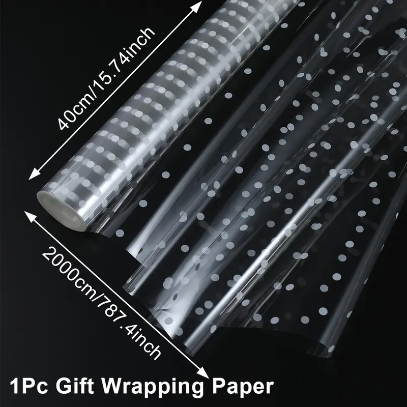Clear Packaging Roll Paper, 1 Roll 45cm Wide 10m Long 2.5mm Thickness Transparent Packaging Paper, Gift Wrapping Paper for Birthday Wedding 6