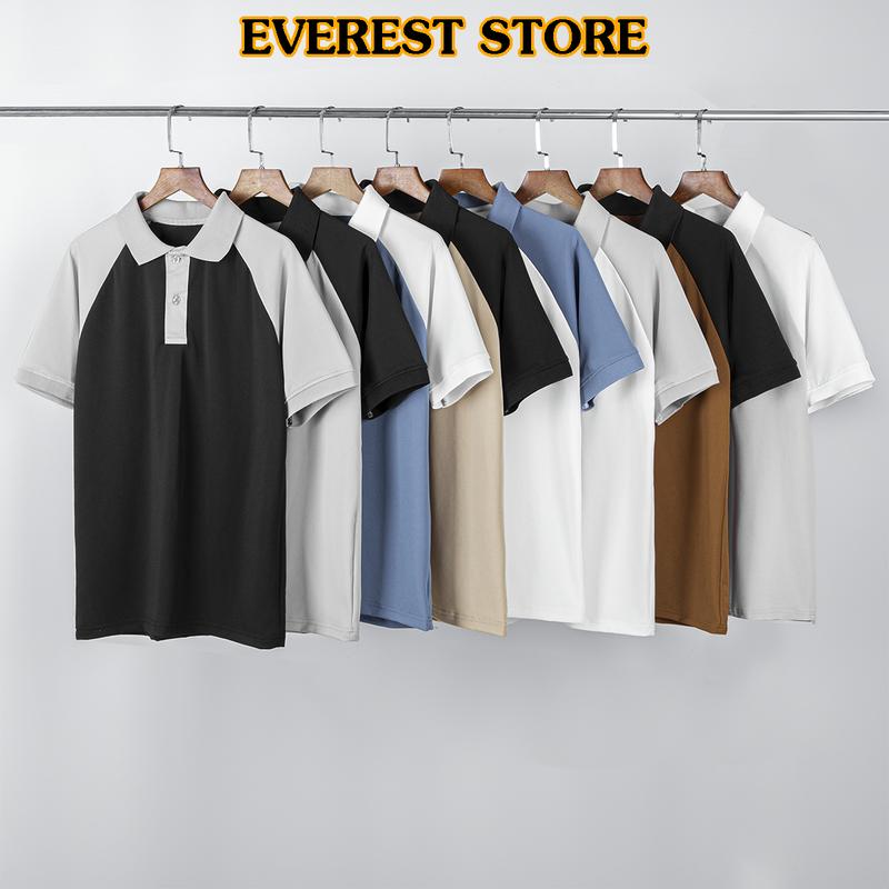 Áo thun polo nam raglan chất vải cá sấu co giản 4 chiều Everest phối nhiều màu - Menswear Shirt Có Cổ Jean Tết 2025