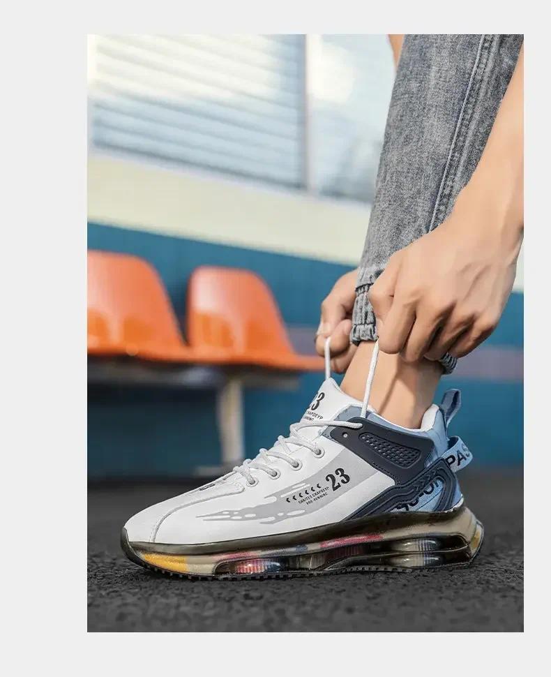 Product Introduction of Men's Sneakers New in High Top Running Shoes Golf Shoes Round Toe Platform Shoes Casual Fashion for Men Sneakers Waterproof 8