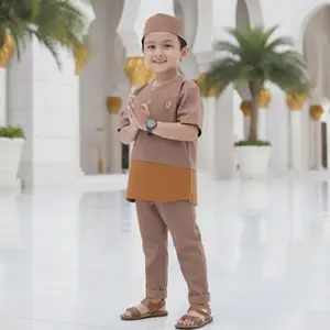 BRAVEKIDS CLOTH- FREE PECI SETELAN QURTA BAJU KOKO KERAH SANGHAY ANAK COTTON PREMIUM QUALITY BISA COD