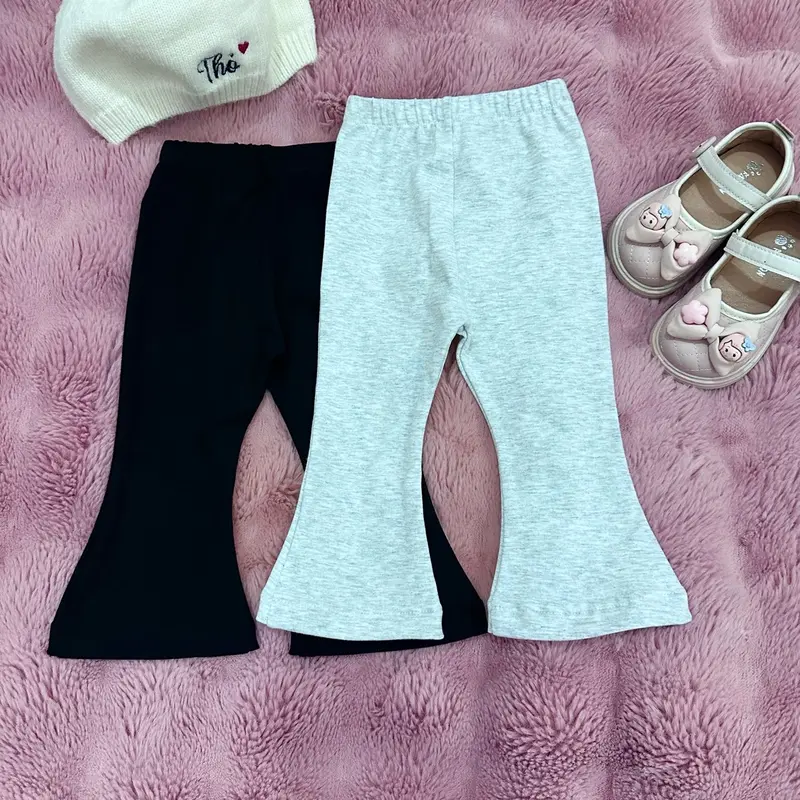 Quần Legging ống loe chất cotton zip L1 co dãn 4 chiều mạnh  Bunny kids98 0