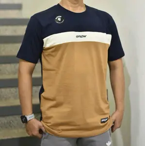 Tshirt Pria Wanita Dflow Navy Kombinasi Original Combed 24s