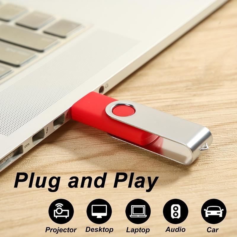 Product Introduction of Portable USB Flash Drive, 3 Counts USB 2.0 Flash Drive, Rotating Memory Stick, Jump Drive, Pen Drive, Compatible with Laptop, PC, MAC 6
