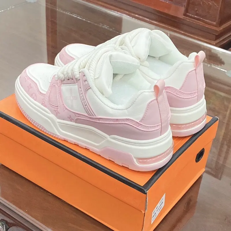 Giày thể thao nữ màu hồng bi siêu xinh,sneaker luôn vui tươi full box size 36-40