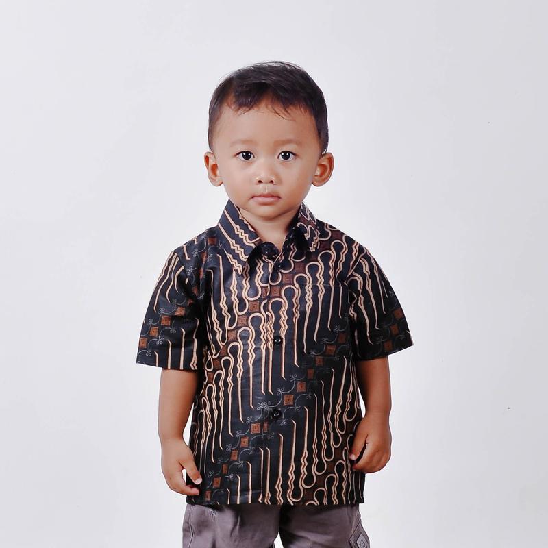 kemeja batik anak laki laki lengan pendek Katun Seragam 6