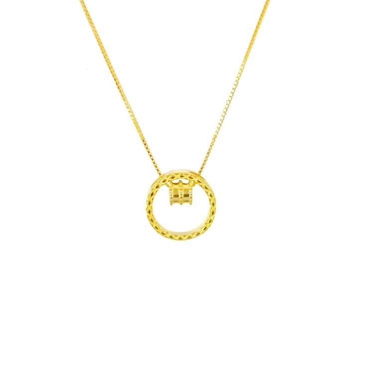 Product Introduction of Simple round Ring Small Waist Necklace for Women Light Luxury Minority Design Sense Good Luck Comes Clavicle Chain Neck Chain Accessories 4