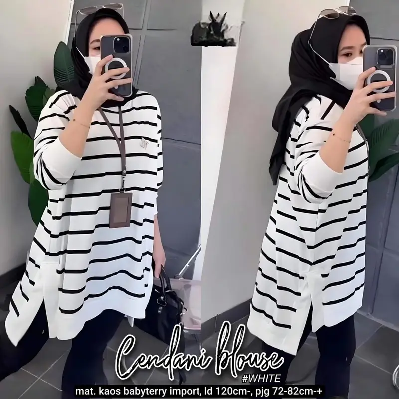 baju Atasan kaos salur atasan kaos babytery oversize atasan wanita oversize atasan jumbo atasan wanita terkini 1