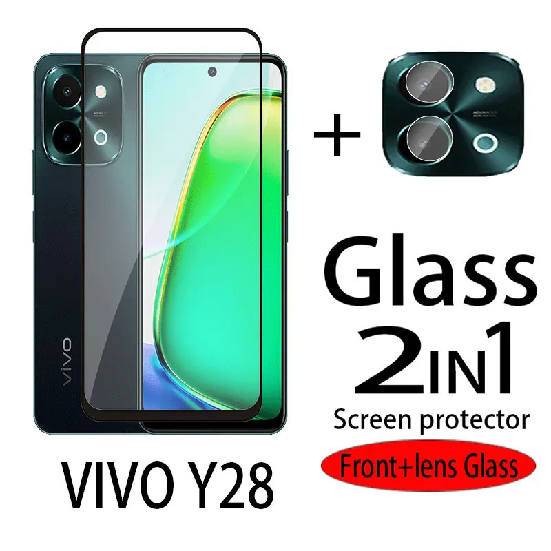 Bảo Vệ Màn Hình Camera, Thiết Kế 2 Trong 1, Tương Thích Với VIVO Y28 Y 28 2024, Kính Cường Lực Phim Ống Kính Trước, Bao Phủ Toàn Bộ, Siêu Mỏng, Trong Suốt, Chống Trầy Xước, Chất Liệu Trong Suốt