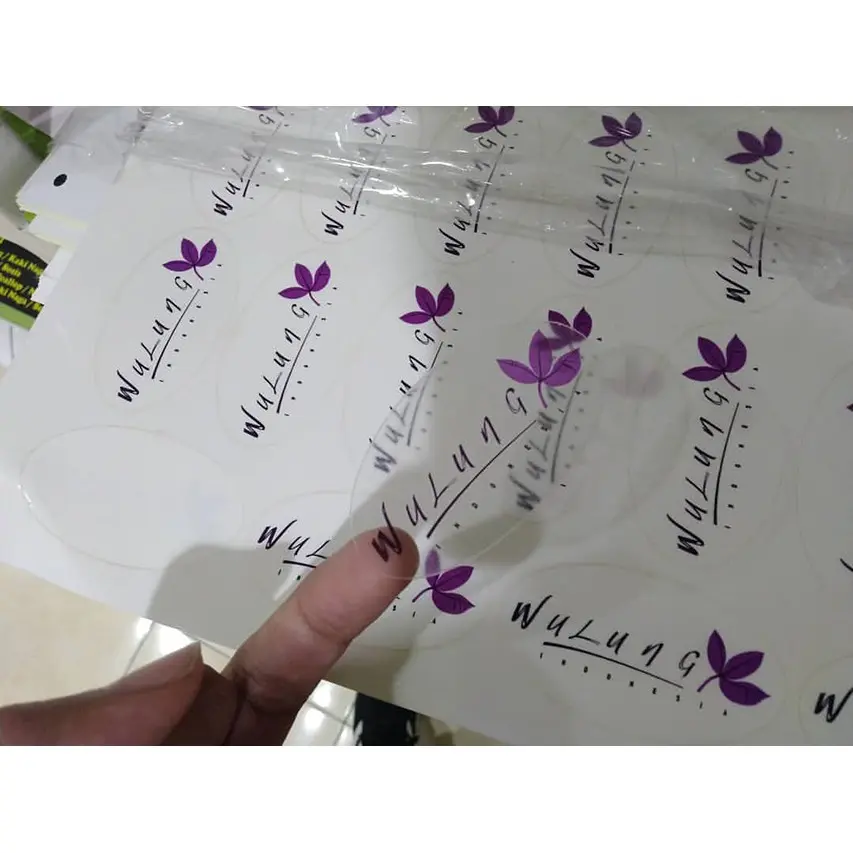 Cetak Stiker Label / Cromo / stiker cutting / vinyl / stiker bening /stiker transparan