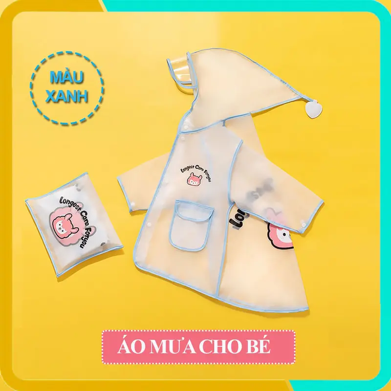 Áo Mưa Cho Bé Mario- Chất Liệu EVA Cao Cấp- Cho Trẻ từ 1-7 Tuổi- Hình Ảnh Dễ Thương 1