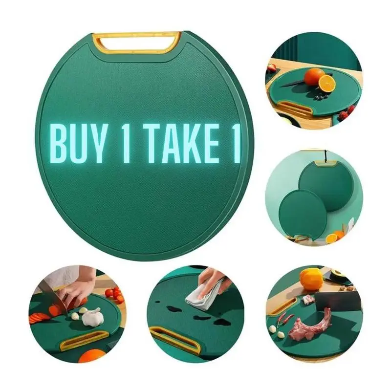 BUY 1 TAKE 1 Chopping Board Kitchen Non-Slip Round Double-Sided Chopping Board Cutting Board