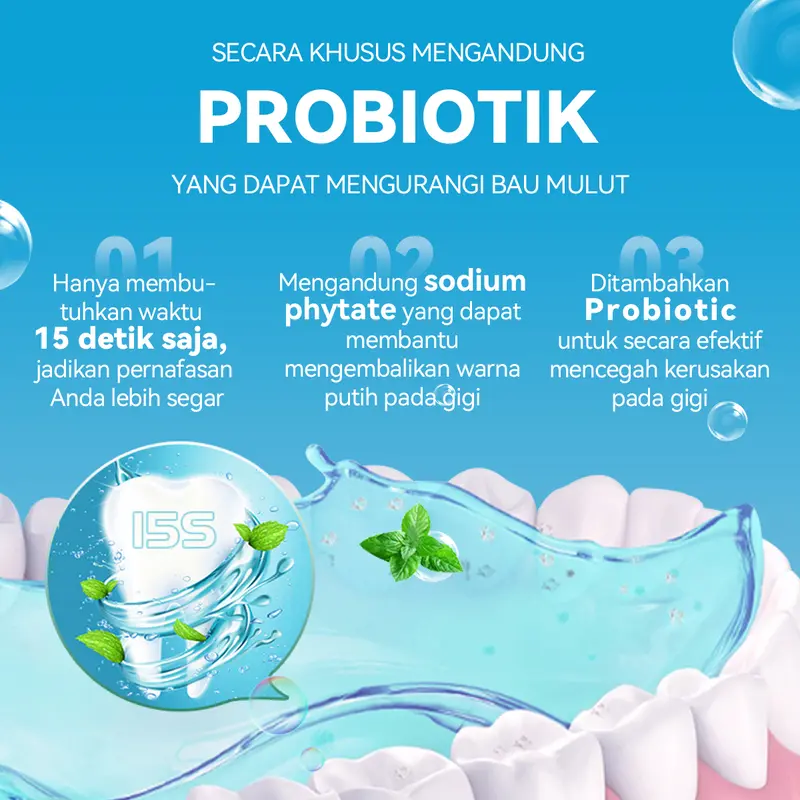 MeToo Teeth Whitening Powder / Whitening Tooth Powder / Probiotik / Pemutih Gigi Mutiara / pembersih karang gigi / menghilangkan kalkulus gigi / memperbaiki gigi kuning / menghilangkan bau mulut / obat kumur karang gigi Memutihkan Perawatan 3