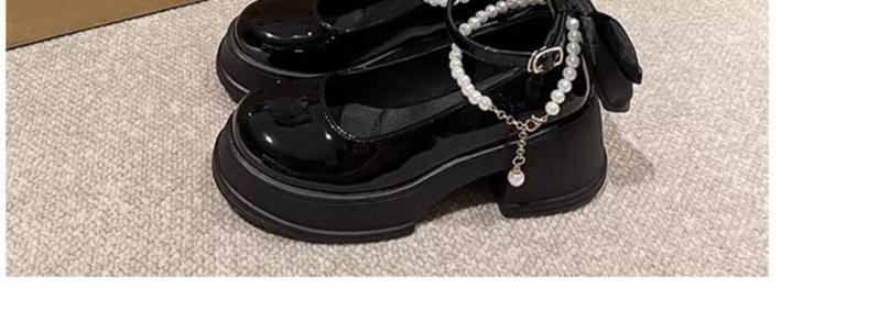 Product Introduction of Lace-Up Mary Jane Chunky Square-Toe Shoes, Comfortable Soft Sole with Anti-Slip Design, Bow Accent, Retro Fashion Footwear That Can Be Paired with Skirts 25