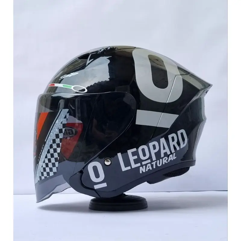 HELM HALF FACE EXO SEV KAIROS MOTIF LEOPARD BIG SIZE Helmet