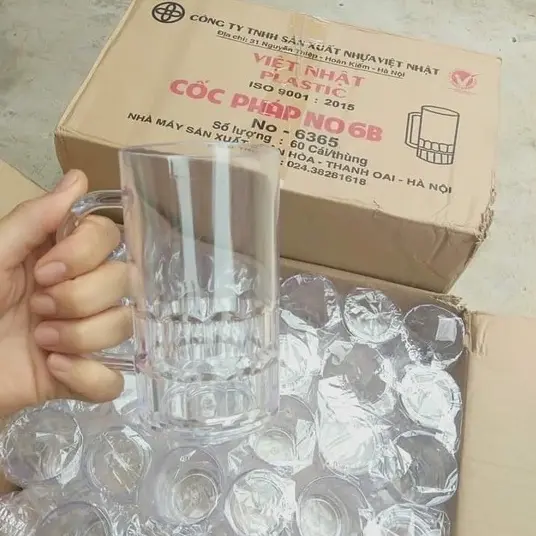 Cốc Nhựa Trong Rẻ, Cốc Nhựa Uống Nước, Cốc Mica, Cốc Pháp Việt Nhật Dung Tích 370ml 0