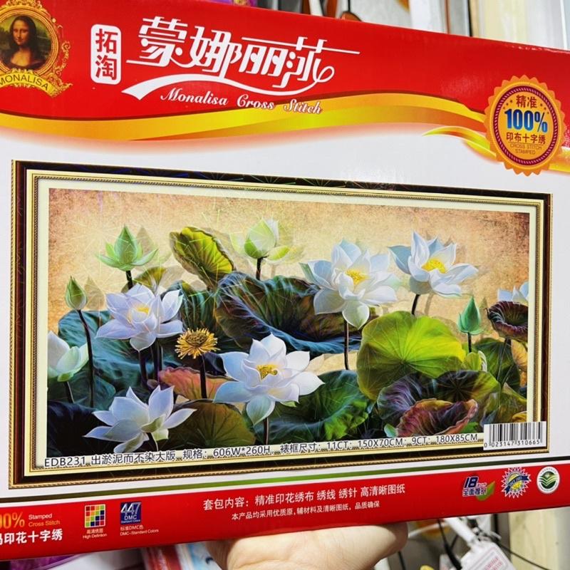 Tranh Thêu Kín Hoa Sen-Đầm Sen E231(100*55),EDB231(150*70),Mn0260(150*66) 1