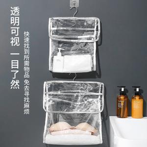 Transparent bathroom hanging bag hanging waterproof storage bag toilet wall clothes hanging bag underwear finishing dustproof