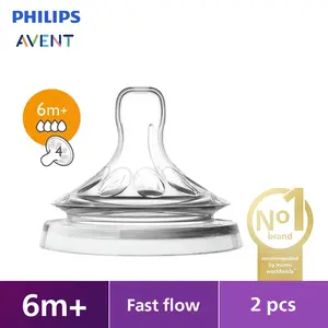 Philips Avent Teat Natural Medium Flow 6M+ (2pc)-Dot Bayi SCF654/23