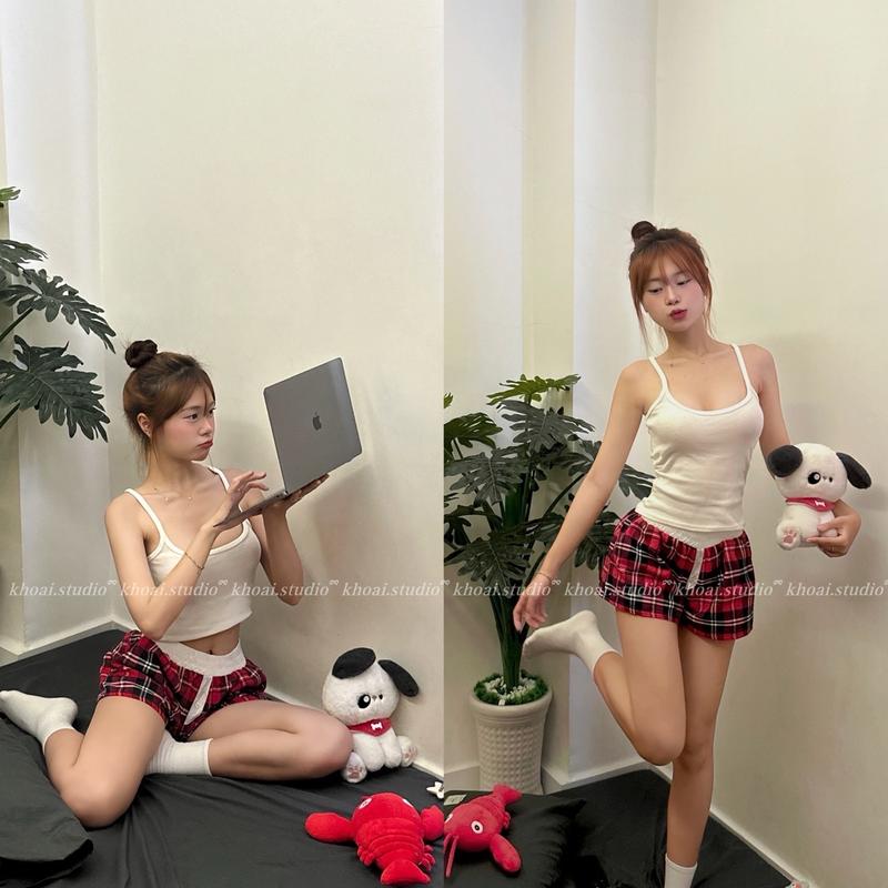 QUẦN SHORT CARO NĂNG ĐỘNG LƯNG THẤP NỮ 2