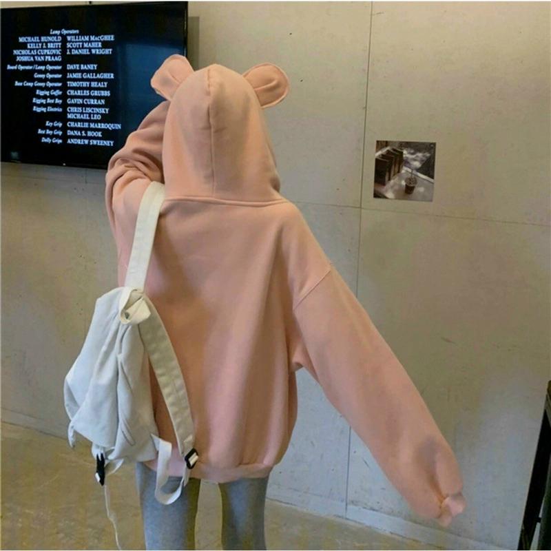 Product Introduction of Áo Hoodie Nữ Tai Thỏ Cá Tính Nỉ Unisex Form Rộng - Women, Top 12