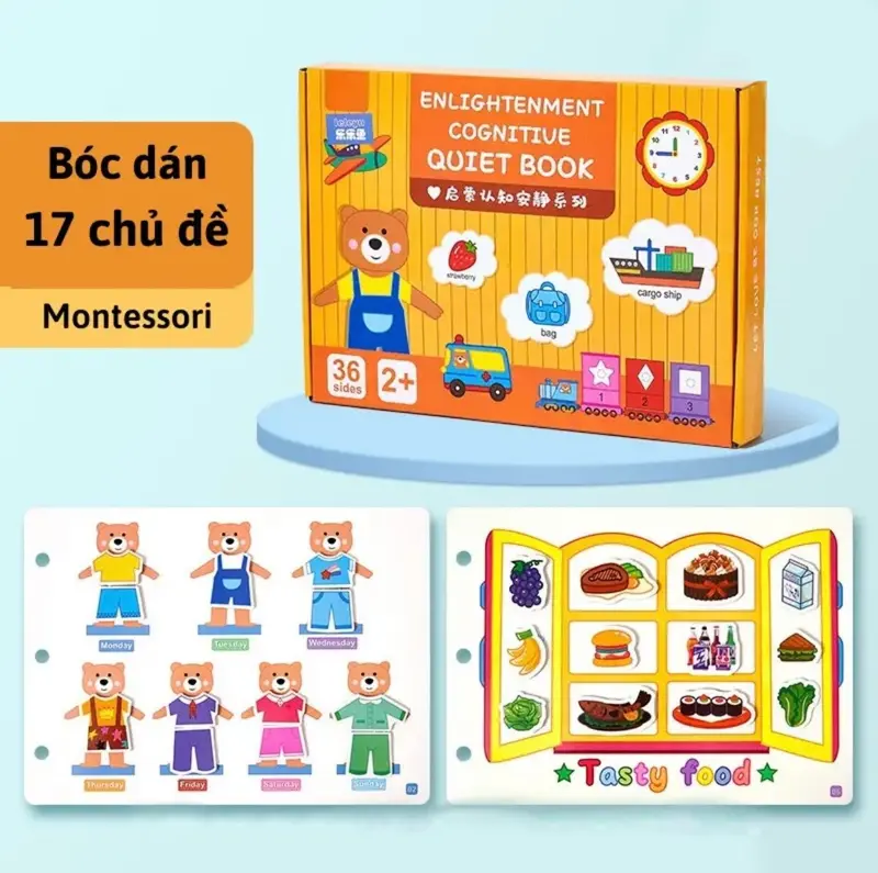 Combo 2 Bộ ghép hình bóc dán Toán học cho bé 5