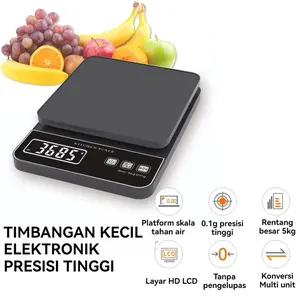 Pembanding Gram Digital 5kg Kecil untuk Memasak, Panghai, & Diet – Akurat & Multifungsi, Tergantung Mobile