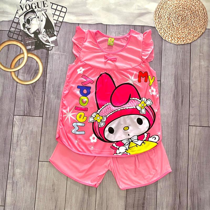 [8-34kg] Đồ bộ sát nách thun lạnh quần đùi chất liệu vải thun lạnh mát mẻ cho bé gái 3