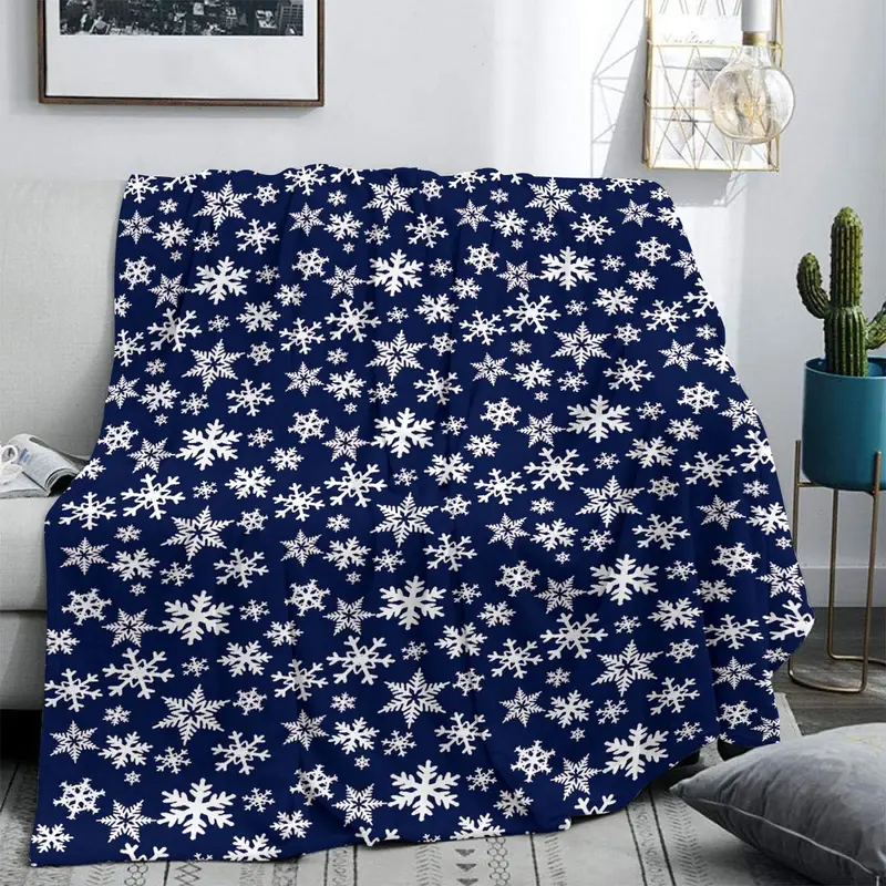Snowflake Pattern Blanket,  1 Count Soft and Comfortable Air-conditioned Room Throw, Warm Nap Blanket for Home, Office & Valentine's Day Gift 5