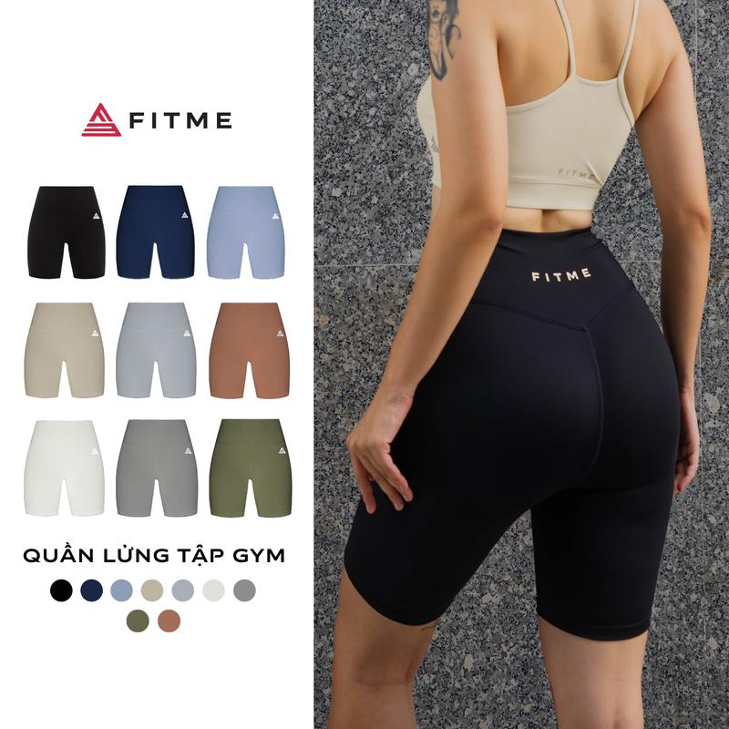 Quần tập gym yoga lửng Fitme legging nữ vải thun biker 2 lớp cạp cao tôn dáng bigsize QLTG