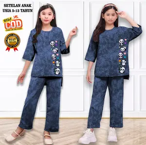 Setelan Anak Perempuan Panda Love 5-13 Tahun Sablon DTF HOODIE KIDS