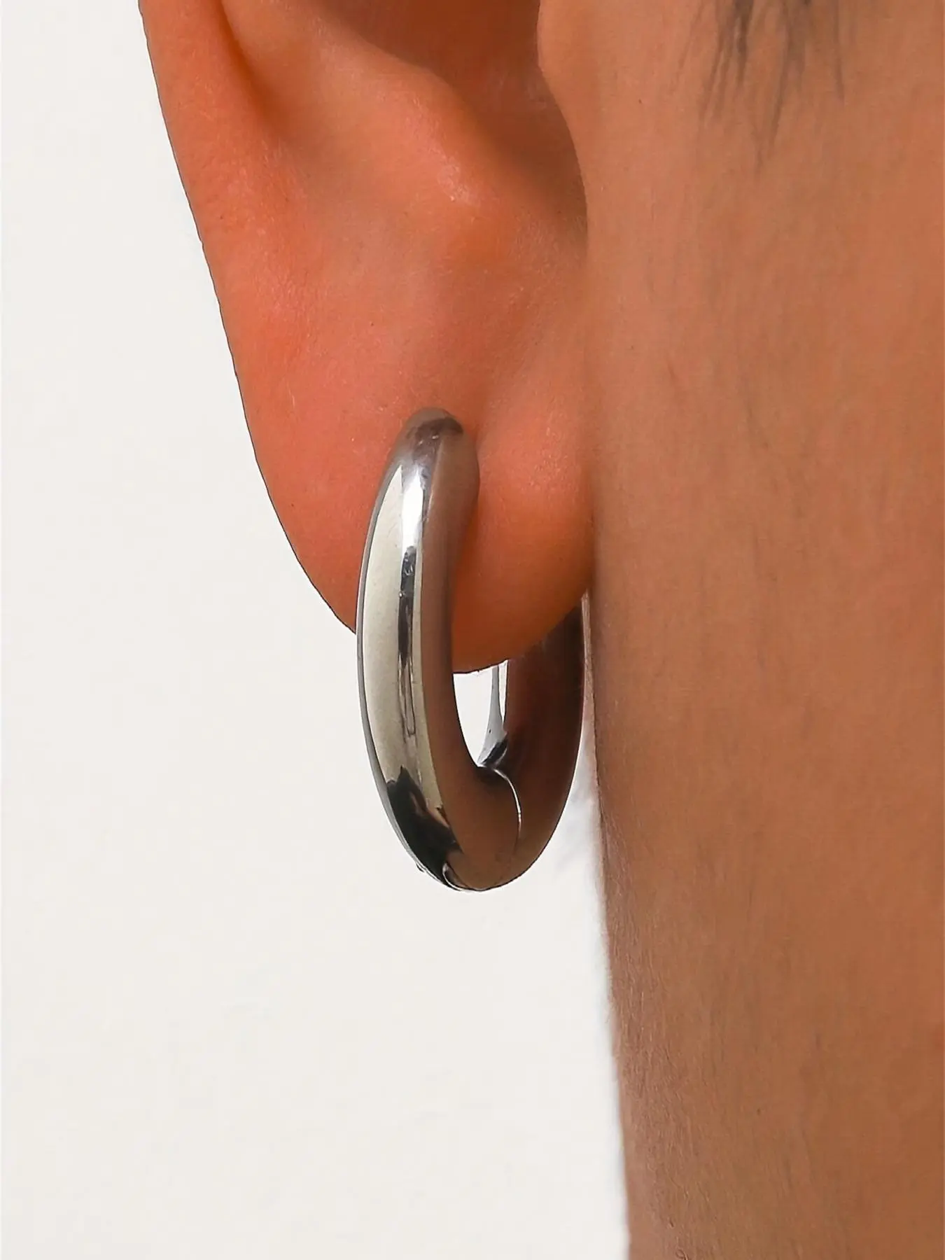 Punk Style Stainless Steel Hoop Earrings, Fashionable Jewelry for Men & Women for Party, Daily Clothing Decor, Trendy All-match & Exquisite Jewelry for Birthday Gift