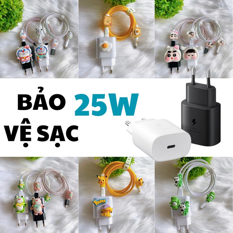 Bảo vệ sạc nhanh 25w thiết kế nhiều mẫu dễ thương tránh đứt gãy dây cáp củ sạc 25w Phụ Kiện