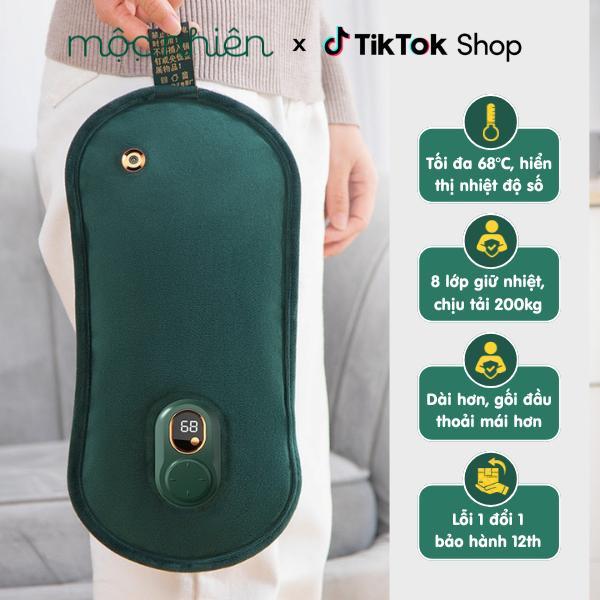 Túi chườm nóng / Túi chườm bụng / Gối chườm nóng cổ vai gáy Warm Together MẪU DÀI + Bao xỏ tay + Sạc chống cháy an toàn, vải nhung mềm mịn Massage