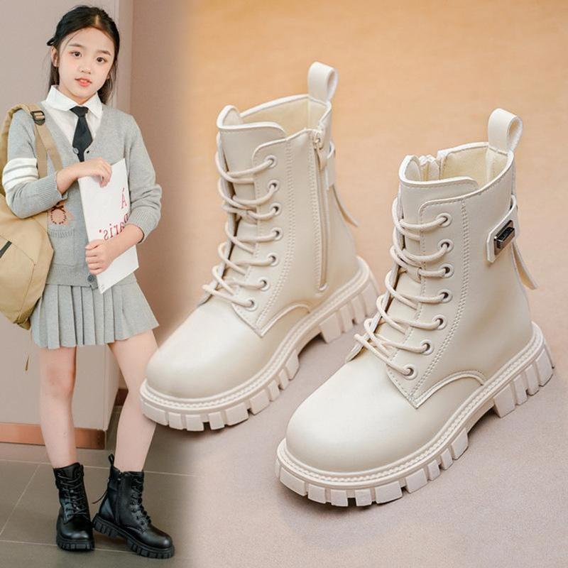 bot cao cổ dây đan chéo phong cách hiện đại cho bé gái GiàY Boot Shoes Bốt 00166