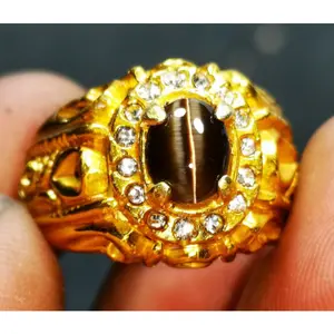 Cincin Batu Permata Natural Cats Eye Silimanite SriLanka Elegan