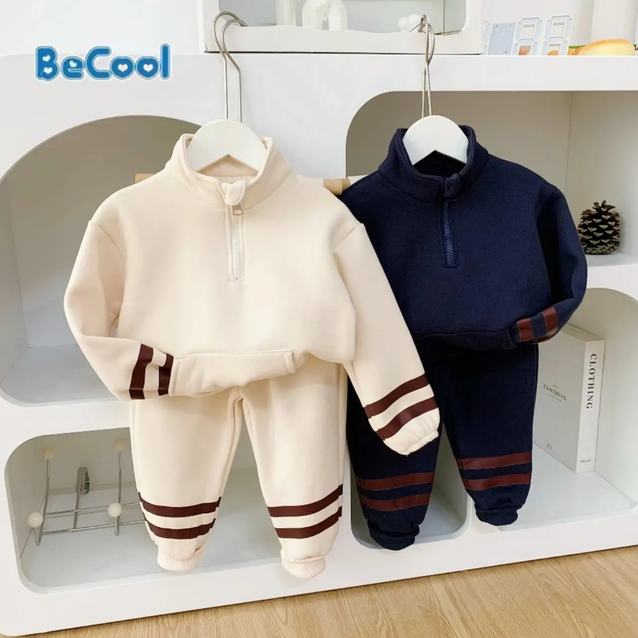 BỘ nỉ bông cổ khóa chất nỉ bông cao cấp cho bé,bộ dài tay in vạch cho bé từ 7-27kg bộ  áo