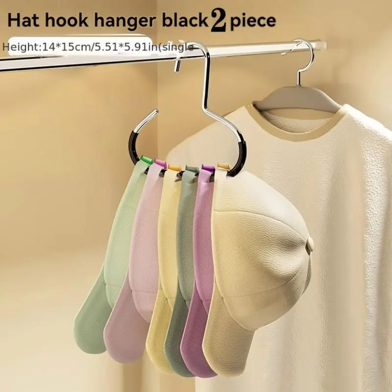 Hat Hanger, 2 Counts Multifunctional Hat Storage Hook, Hat Display Rack, Home Organizer for Bedroom, Wardrobe, Closet, Shelves【Only Hook】 5