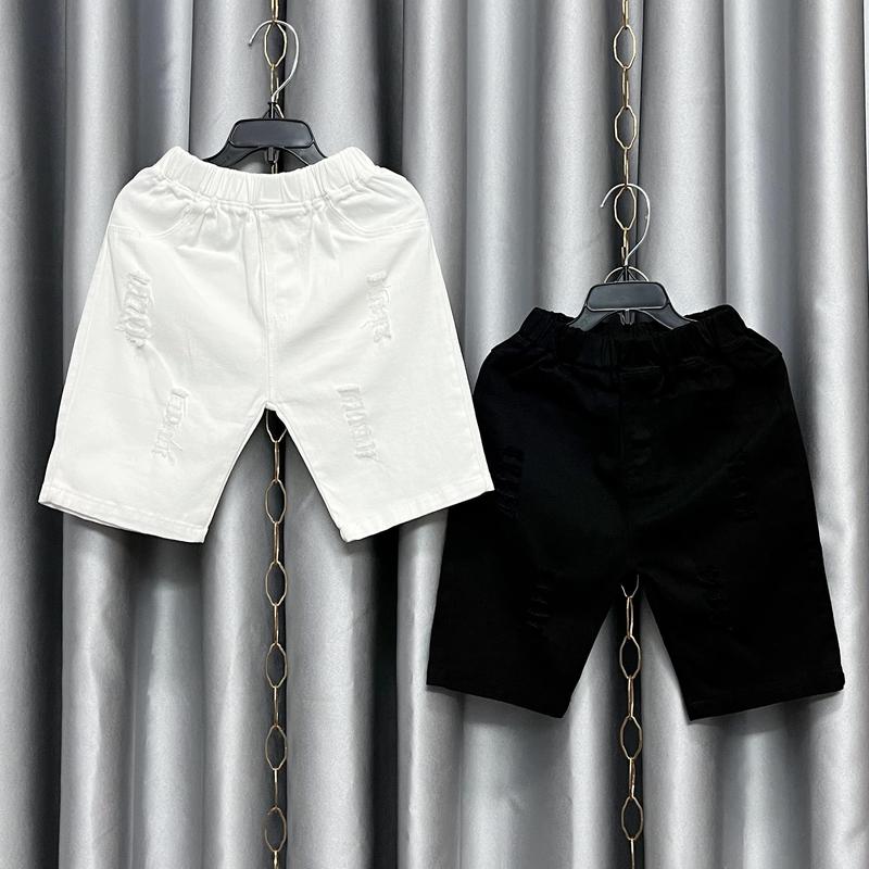Quần short kaki 8-55kg cho bé trai dáng ôm, chất mềm co giãn tốt, 2 màu: trắng, đen