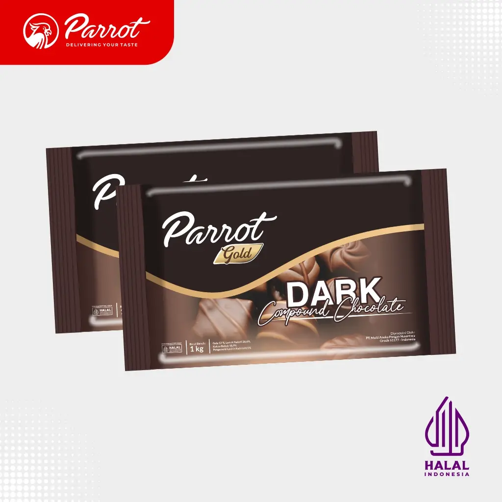 PARROT GOLD DARK COMPOUND Dark Chocolate Cokelat BatangPremium 250gr 1000gr