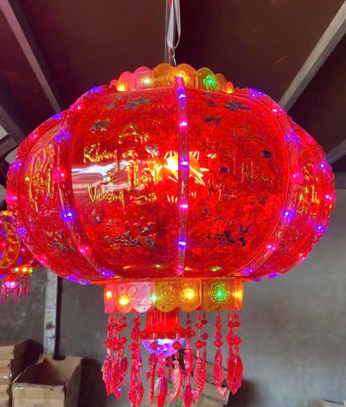 Đèn Lồng Cầu Điện Mẫu 3D Xoay 360 Tiếng Việt 2025 - Size 60cm/80cm/100cm 3