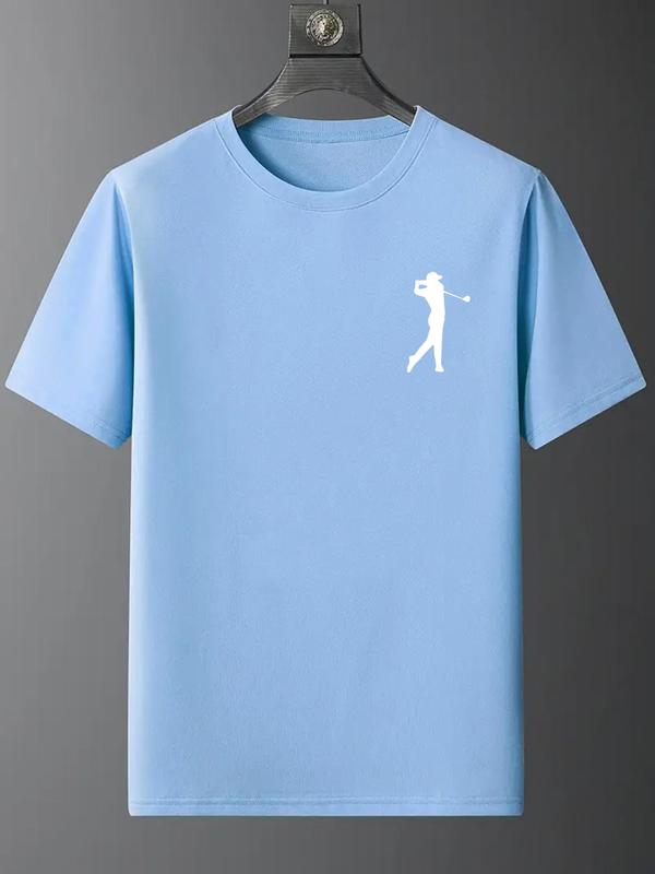 Men's Figure Print Round Neck Tee, Casual Regular Fit Short Sleeve T-shirt for Summer, Fashion Men's Top for Daily Wear 8